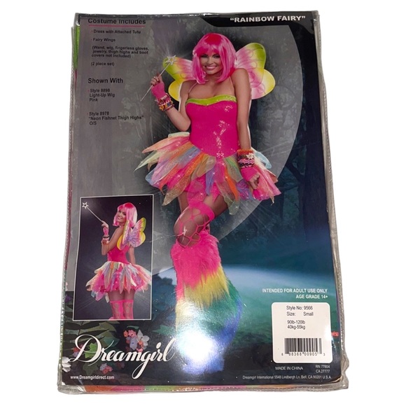 Adult Rainbow Fairy Costume by Dreamgirl Size Small - Picture 3 of 6